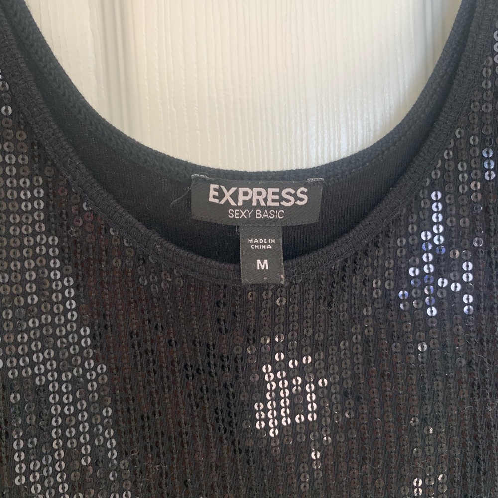 Express sexy basic black sequin tank - Picture 4 of 4